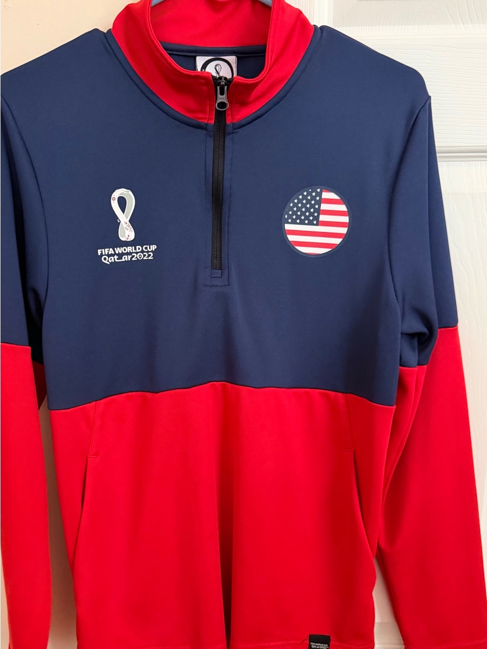 FIFA World Cup Qatar 2022 USA Red/Navy Quarter-Zip Pullover